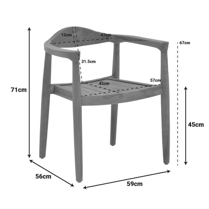 Πολυθρόνα Ganny pakoworld teak ξύλο σε φυσική απόχρωση 59x56x71εκ Πολυθρόνα Ganny pakoworld teak ξύλο σε φυσική απόχρωση 59x56x71εκ