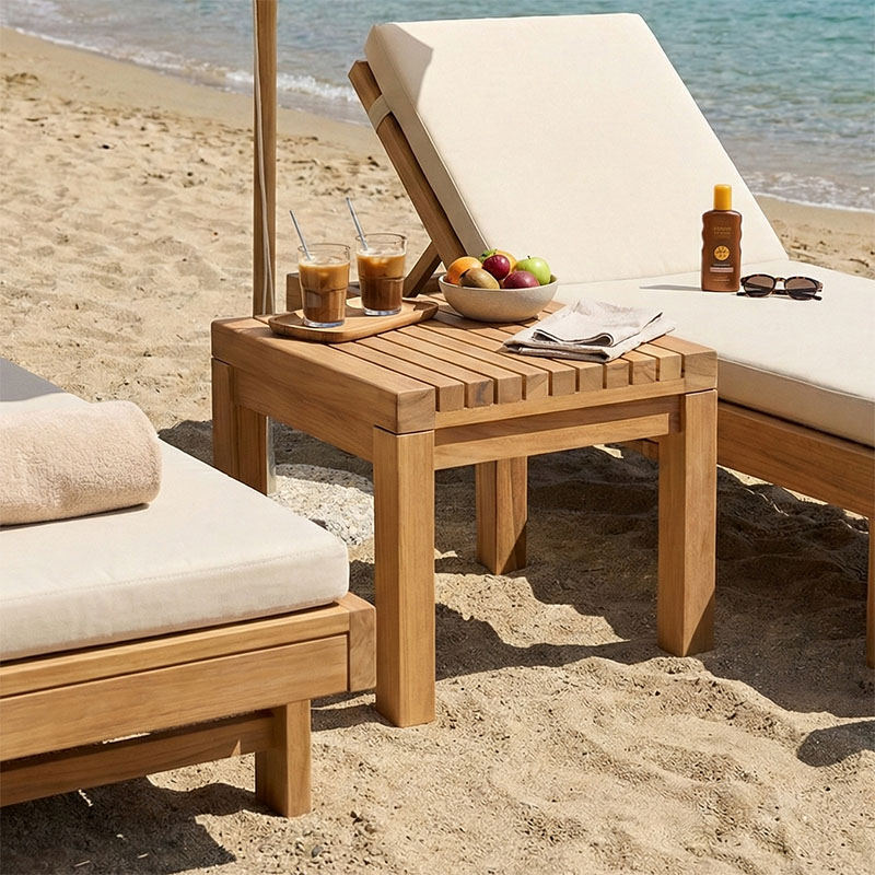 Τραπεζάκι ξαπλώστρας Poly pakoworld teak ξύλο σε φυσική απόχρωση 35x35x30εκ Τραπεζάκι ξαπλώστρας Poly pakoworld teak ξύλο σε φυσική απόχρωση 35x35x30εκ