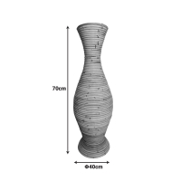 Βάζο Virnia Inart pe rattan σε φυσική απόχρωση Φ40x70εκ
