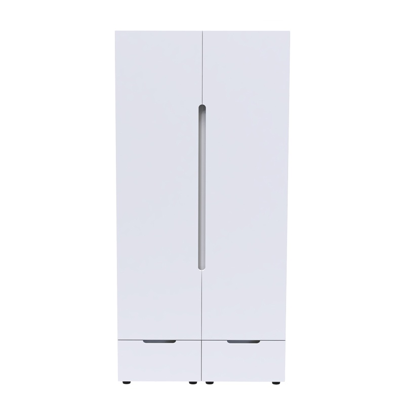 Ντουλάπα δίφυλλη Afina pakoworld mdf σε λευκή glossy απόχρωση 100x57x213εκ Ντουλάπα δίφυλλη Afina pakoworld mdf σε λευκή glossy απόχρωση 100x57x213εκ