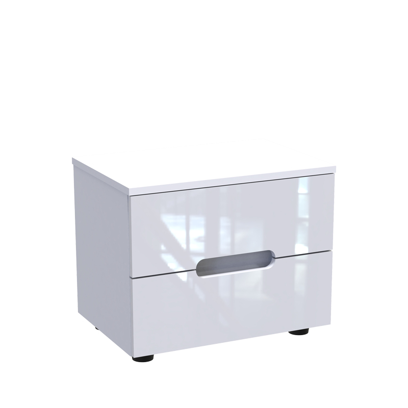 Κομοδίνο Afina pakoworld mdf σε λευκή glossy απόχρωση 50x35x41εκ Κομοδίνο Afina pakoworld mdf σε λευκή glossy απόχρωση 50x35x41εκ