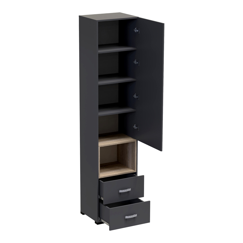 Βιτρίνα-στήλη Toscana pakoworld σε ανθρακί απόχρωση 50x42x222.5εκ Βιτρίνα-στήλη Toscana pakoworld σε ανθρακί απόχρωση 50x42x222.5εκ