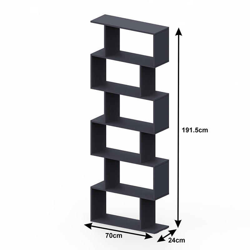 Βιβλιοθήκη Sezen pakoworld σε ανθρακί απόχρωση 70x24x191.5εκ Βιβλιοθήκη Sezen pakoworld σε ανθρακί απόχρωση 70x24x191.5εκ
