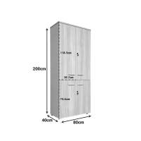 Ντουλάπα γραφείου Armadi pakoworld σε oak-μπεζ 80x40x200εκ
