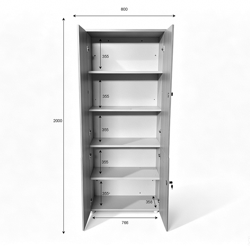 Ντουλάπα γραφείου Armadi pakoworld σε oak-μπεζ 80x40x200εκ