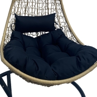 Κούνια φωλιά με βάση Soleil pakoworld μέταλλο μαύρο- pe rattan φυσικό με μαύρο μαξιλάρι 120x95x195εκ Κούνια φωλιά με βάση Soleil pakoworld μέταλλο μαύρο- pe rattan φυσικό με μαύρο μαξιλάρι 120x95x195εκ