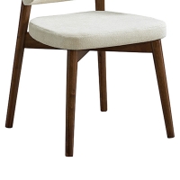 Καρέκλα Siena pakoworld rubberwood σε καρυδί-εκρού απόχρωση 48x50x81εκ