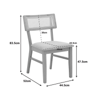 Καρέκλα Raffles pakoworld rubberwood με pe rattan και γκρι μπεζ ύφασμα 47x48x83.5εκ Καρέκλα Raffles pakoworld rubberwood με pe rattan και γκρι μπεζ ύφασμα 47x48x83.5εκ