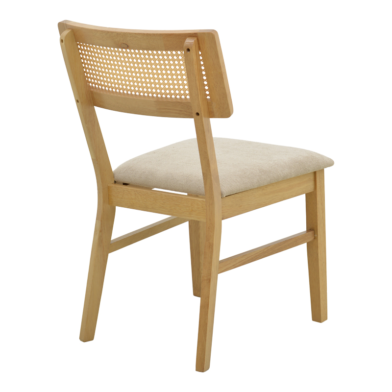 Καρέκλα Raffles pakoworld rubberwood με pe rattan και γκρι μπεζ ύφασμα 47x48x83.5εκ Καρέκλα Raffles pakoworld rubberwood με pe rattan και γκρι μπεζ ύφασμα 47x48x83.5εκ