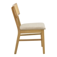 Καρέκλα Raffles pakoworld rubberwood με pe rattan και γκρι μπεζ ύφασμα 47x48x83.5εκ Καρέκλα Raffles pakoworld rubberwood με pe rattan και γκρι μπεζ ύφασμα 47x48x83.5εκ