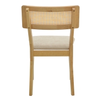 Καρέκλα Raffles pakoworld rubberwood με pe rattan και γκρι μπεζ ύφασμα 47x48x83.5εκ Καρέκλα Raffles pakoworld rubberwood με pe rattan και γκρι μπεζ ύφασμα 47x48x83.5εκ
