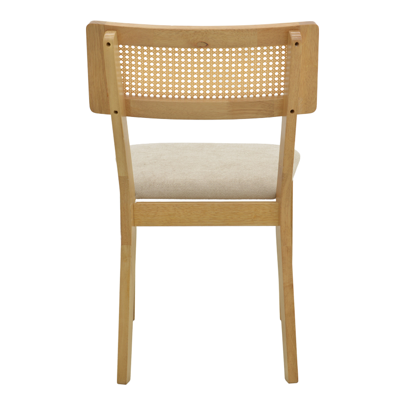 Καρέκλα Raffles pakoworld rubberwood με pe rattan και γκρι μπεζ ύφασμα 47x48x83.5εκ Καρέκλα Raffles pakoworld rubberwood με pe rattan και γκρι μπεζ ύφασμα 47x48x83.5εκ