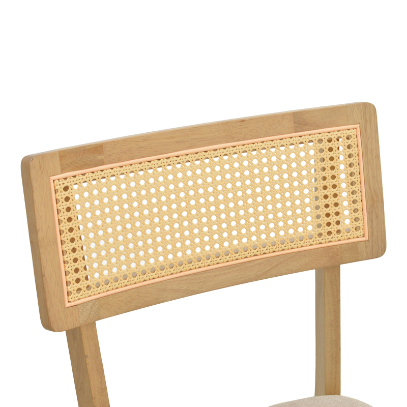 Καρέκλα Raffles pakoworld rubberwood με pe rattan και γκρι μπεζ ύφασμα 47x48x83.5εκ Καρέκλα Raffles pakoworld rubberwood με pe rattan και γκρι μπεζ ύφασμα 47x48x83.5εκ