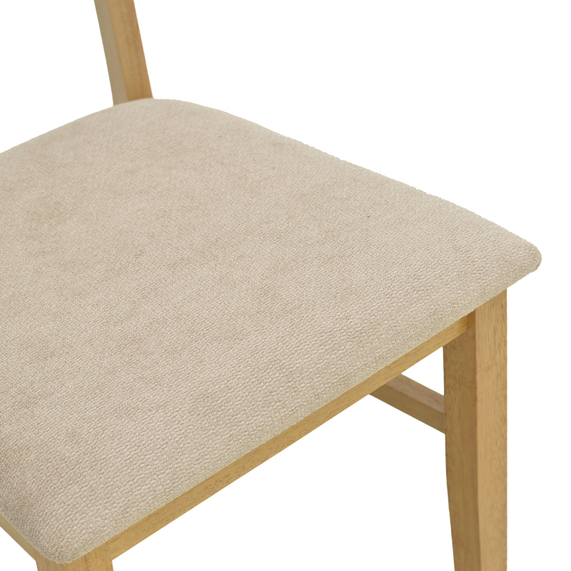 Καρέκλα Raffles pakoworld rubberwood με pe rattan και γκρι μπεζ ύφασμα 47x48x83.5εκ Καρέκλα Raffles pakoworld rubberwood με pe rattan και γκρι μπεζ ύφασμα 47x48x83.5εκ