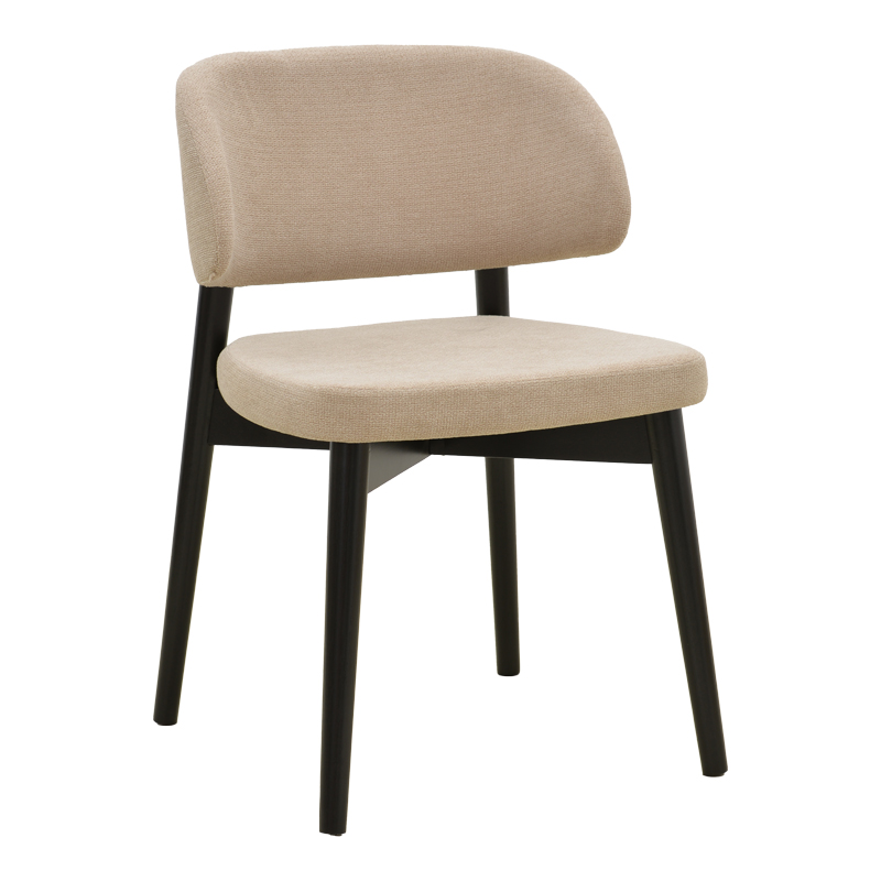 Καρέκλα Siena pakoworld μπεζ ύφασμα μαύρο rubberwood 48x50x81εκ Καρέκλα Siena pakoworld μπεζ ύφασμα μαύρο rubberwood 48x50x81εκ