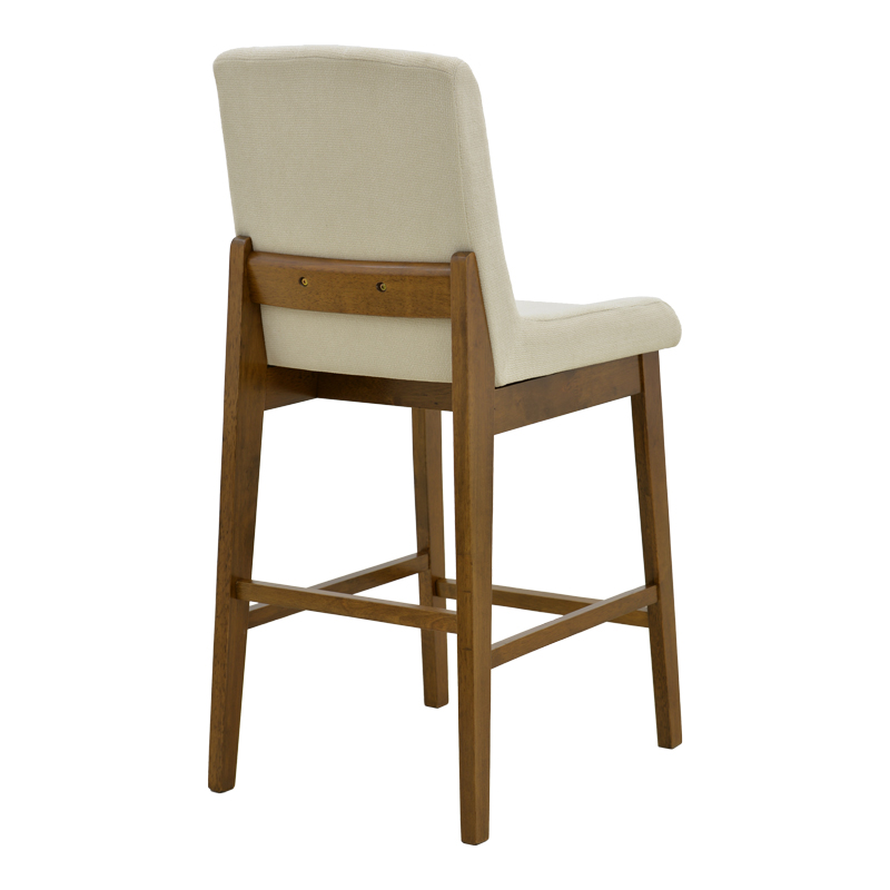 Σκαμπό μπαρ Dalby pakoworld καρυδί rubberwood και εκρού ύφασμα 50x45x102,5εκ Σκαμπό μπαρ Dalby pakoworld καρυδί rubberwood και εκρού ύφασμα 50x45x102,5εκ