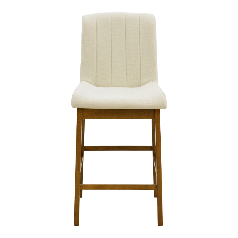 Σκαμπό μπαρ Dalby pakoworld καρυδί rubberwood και εκρού ύφασμα 50x45x102,5εκ Σκαμπό μπαρ Dalby pakoworld καρυδί rubberwood και εκρού ύφασμα 50x45x102,5εκ