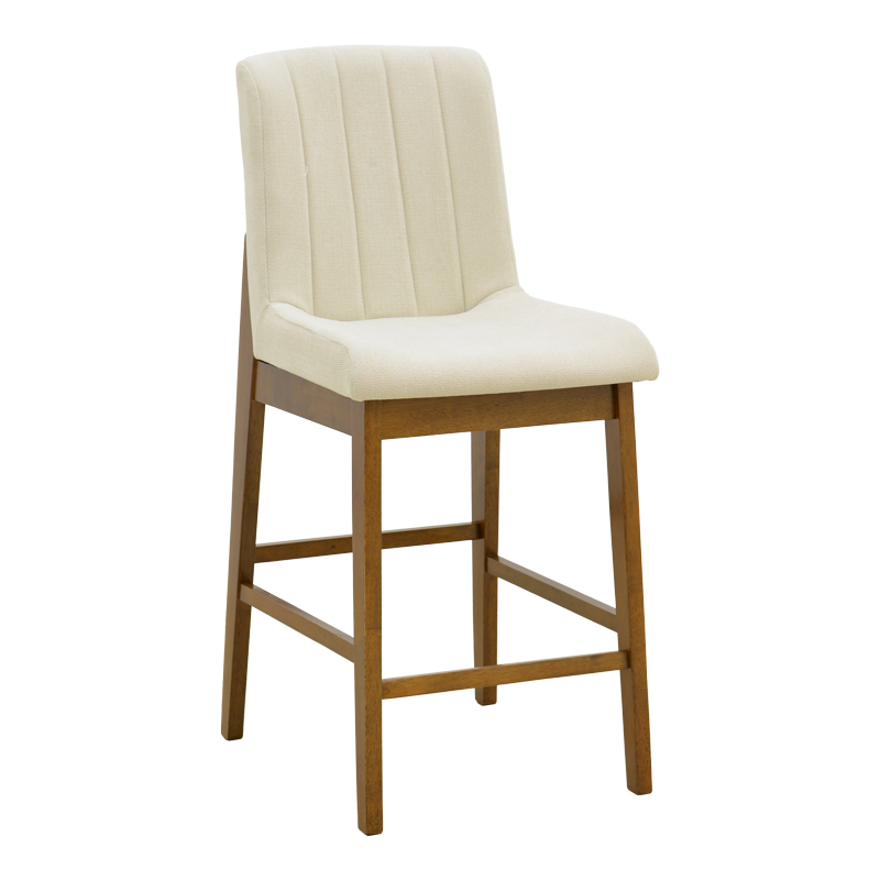 Σκαμπό μπαρ Dalby pakoworld καρυδί rubberwood και εκρού ύφασμα 50x45x102,5εκ Σκαμπό μπαρ Dalby pakoworld καρυδί rubberwood και εκρού ύφασμα 50x45x102,5εκ