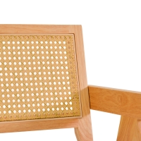 Πολυθρόνα Winslow pakoworld rubberwood σε φυσική απόχρωση-ύφασμα λευκό 51x55x80εκ