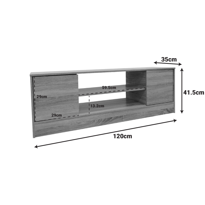 Έπιπλο τηλεόρασης Sasa pakoworld σε sonoma απόχρωση 120x35x41.5εκ Έπιπλο τηλεόρασης Sasa pakoworld σε sonoma απόχρωση 120x35x41.5εκ