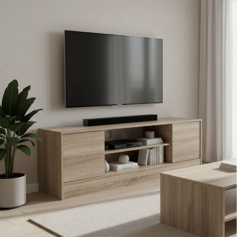 Έπιπλο τηλεόρασης Sasa pakoworld σε sonoma απόχρωση 120x35x41.5εκ Έπιπλο τηλεόρασης Sasa pakoworld σε sonoma απόχρωση 120x35x41.5εκ