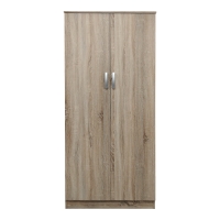 Ντουλάπα δίφυλλη Athos pakoworld σε Sonoma απόχρωση 80x42x180εκ