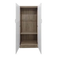 Ντουλάπα δίφυλλη Athos pakoworld σε sonoma-λευκή απόχρωση 80x42x180εκ
