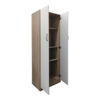 Ντουλάπα δίφυλλη Athos pakoworld σε sonoma-λευκή απόχρωση 60x42x180εκ Ντουλάπα δίφυλλη Athos pakoworld σε sonoma-λευκή απόχρωση 60x42x180εκ
