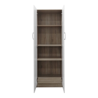 Ντουλάπα δίφυλλη Athos pakoworld σε sonoma-λευκή απόχρωση 60x42x180εκ Ντουλάπα δίφυλλη Athos pakoworld σε sonoma-λευκή απόχρωση 60x42x180εκ