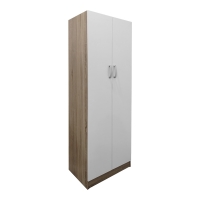 Ντουλάπα δίφυλλη Athos pakoworld σε sonoma-λευκή απόχρωση 60x42x180εκ Ντουλάπα δίφυλλη Athos pakoworld σε sonoma-λευκή απόχρωση 60x42x180εκ