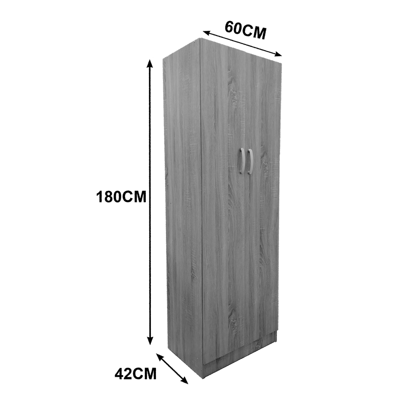 Ντουλάπα δίφυλλη Athos pakoworld σε sonoma-λευκή απόχρωση 60x42x180εκ Ντουλάπα δίφυλλη Athos pakoworld σε sonoma-λευκή απόχρωση 60x42x180εκ