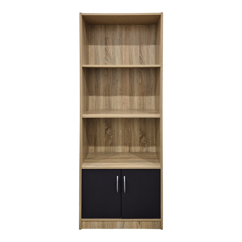 Βιβλιοθήκη Tekaro pakoworld sonoma-ανθρακί 60x29x166εκ Βιβλιοθήκη Tekaro pakoworld sonoma-ανθρακί 60x29x166εκ