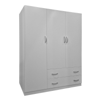 Ντουλάπα τρίφυλλη με 2 συρτάρια Alvia pakoworld λευκή 150x51x180εκ Ντουλάπα τρίφυλλη με 2 συρτάρια Alvia pakoworld λευκή 150x51x180εκ
