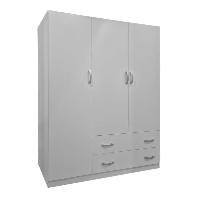 Ντουλάπα τρίφυλλη με 2 συρτάρια Alvia pakoworld λευκή 150x51x180εκ Ντουλάπα τρίφυλλη με 2 συρτάρια Alvia pakoworld λευκή 150x51x180εκ