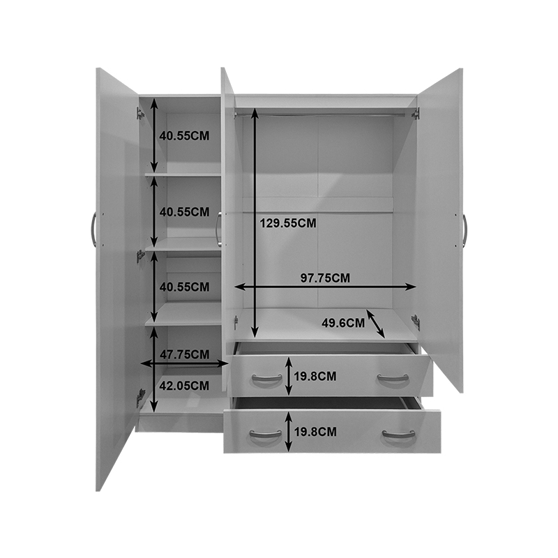 Ντουλάπα τρίφυλλη με 2 συρτάρια Alvia pakoworld sonoma 150x51x180εκ Ντουλάπα τρίφυλλη με 2 συρτάρια Alvia pakoworld sonoma 150x51x180εκ