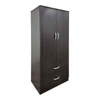 Ντουλάπα δίφυλλη με 2 συρτάρια Alvia pakoworld wenge 80x51.5x180εκ