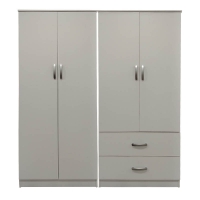 Ντουλάπα τετράφυλλη Athos pakoworld λευκή 160x42x180εκ