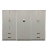 Ντουλάπα εξάφυλλη Athos pakoworld λευκή 240x42x180εκ Ντουλάπα εξάφυλλη Athos pakoworld λευκή 240x42x180εκ