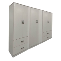 Ντουλάπα εξάφυλλη Athos pakoworld λευκή 240x42x180εκ Ντουλάπα εξάφυλλη Athos pakoworld λευκή 240x42x180εκ