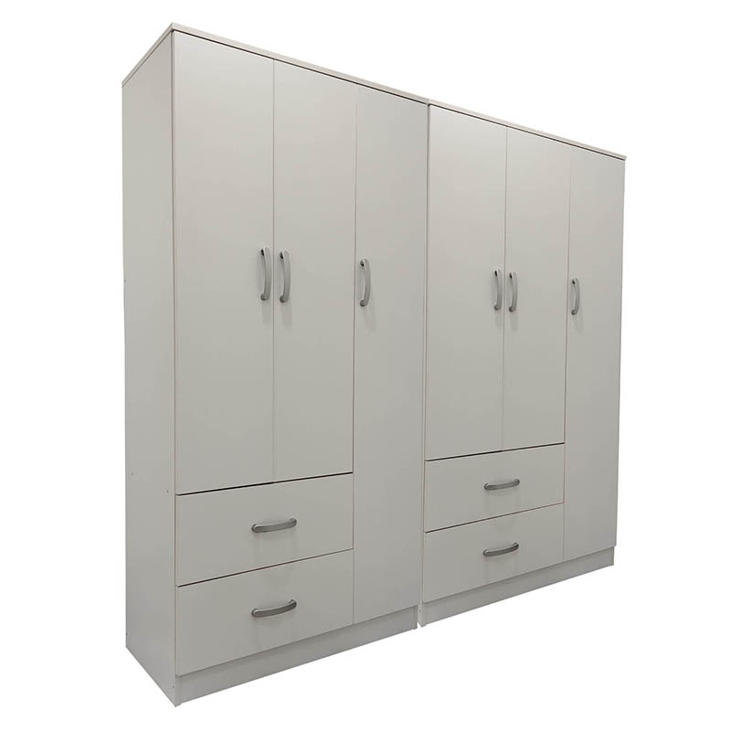 Ντουλάπα εξάφυλλη Athos pakoworld λευκή 180x42x180εκ Ντουλάπα εξάφυλλη Athos pakoworld λευκή 180x42x180εκ