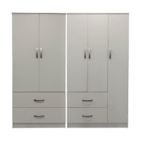 Ντουλάπα πεντάφυλλη Athos pakoworld λευκή 170x42x180εκ