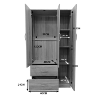 Ντουλάπα πεντάφυλλη Athos pakoworld λευκή 170x42x180εκ
