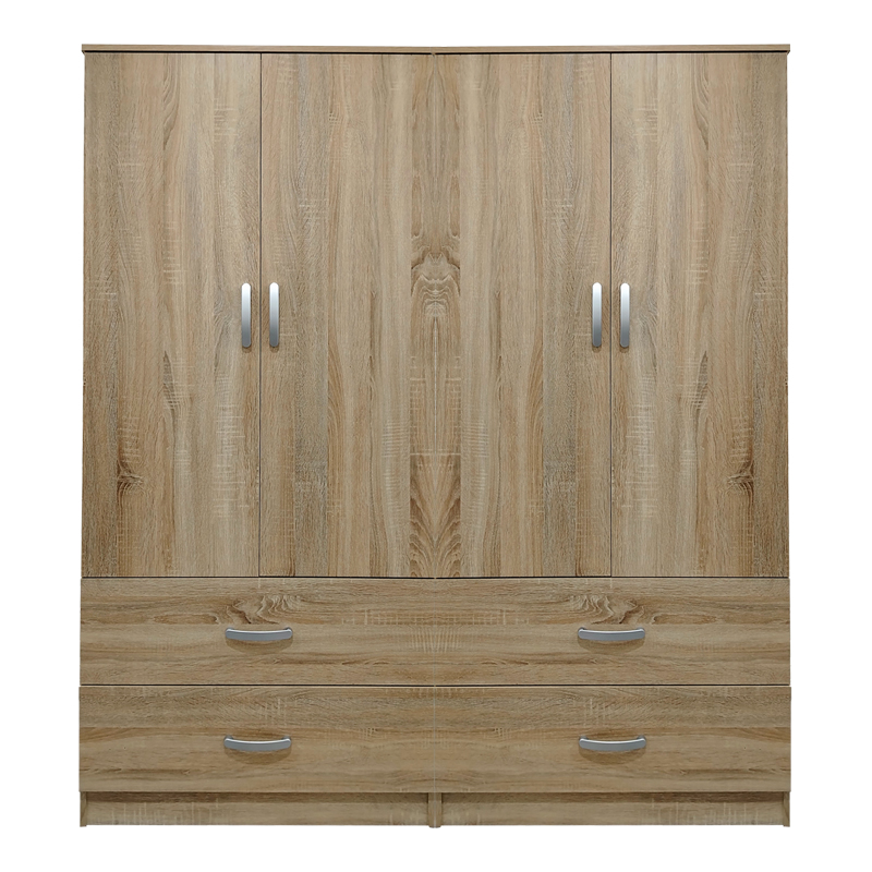 Ντουλάπα τετράφυλλη με συρτάρια Athos pakoworld sonoma 160x42x180εκ Ντουλάπα τετράφυλλη με συρτάρια Athos pakoworld sonoma 160x42x180εκ