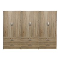 Ντουλάπα εξάφυλλη με συρτάρια Athos pakoworld sonoma 240x42x180εκ Ντουλάπα εξάφυλλη με συρτάρια Athos pakoworld sonoma 240x42x180εκ