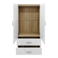Ντουλάπα εξάφυλλη με συρτάρια Athos pakoworld sonoma-λευκό  240x42x180εκ