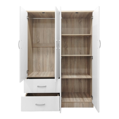 Ντουλάπα οχτάφυλλη Athos pakoworld sonoma-λευκή 241x42x181εκ Ντουλάπα οχτάφυλλη Athos pakoworld sonoma-λευκή 241x42x181εκ