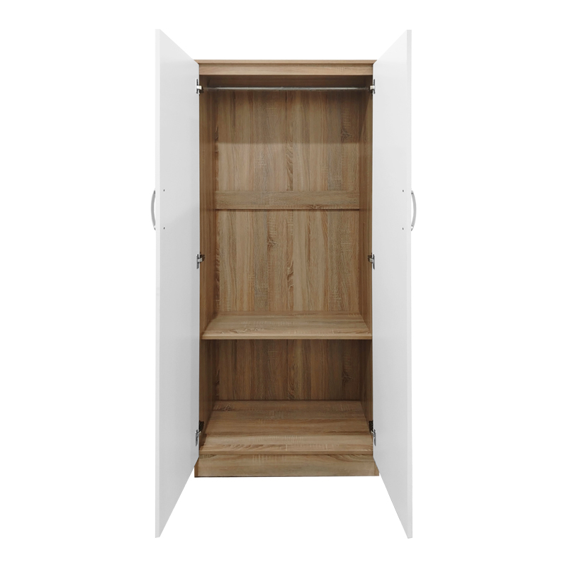 Ντουλάπα πεντάφυλλη Athos I pakoworld sonoma-λευκό 170x42x180εκ