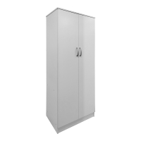 Ντουλάπα εξάφυλλη με πατάρι Athos I pakoworld λευκή 240x42x240εκ
