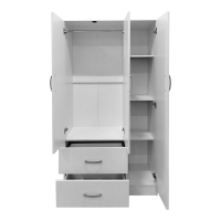 Ντουλάπα εξάφυλλη με πατάρι Athos pakoworld λευκή 180x42x240εκ Ντουλάπα εξάφυλλη με πατάρι Athos pakoworld λευκή 180x42x240εκ