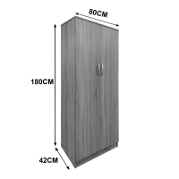 Ντουλάπα εξάφυλλη με πατάρι Athos ΙΙ pakoworld λευκή 240x42x240εκ